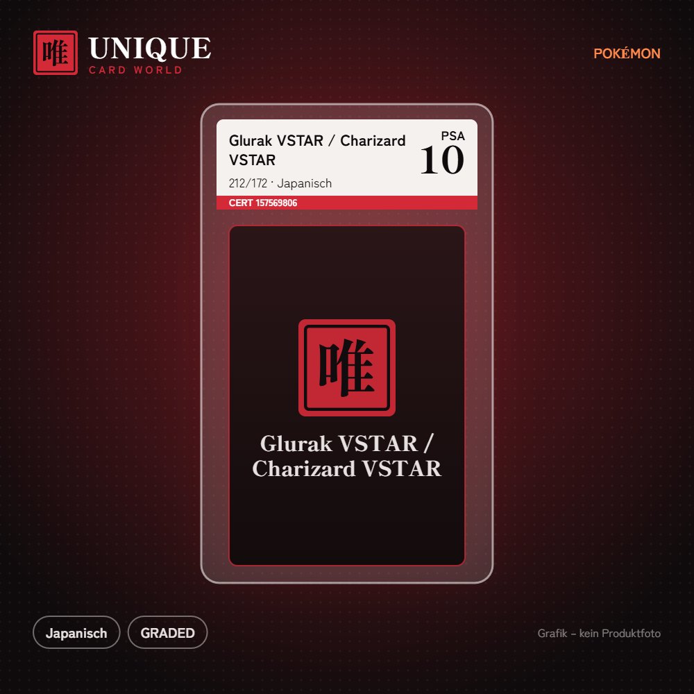 PSA 10 Glurak VSTAR / Charizard VSTAR 212/172 – Japanisch – Produktgrafik