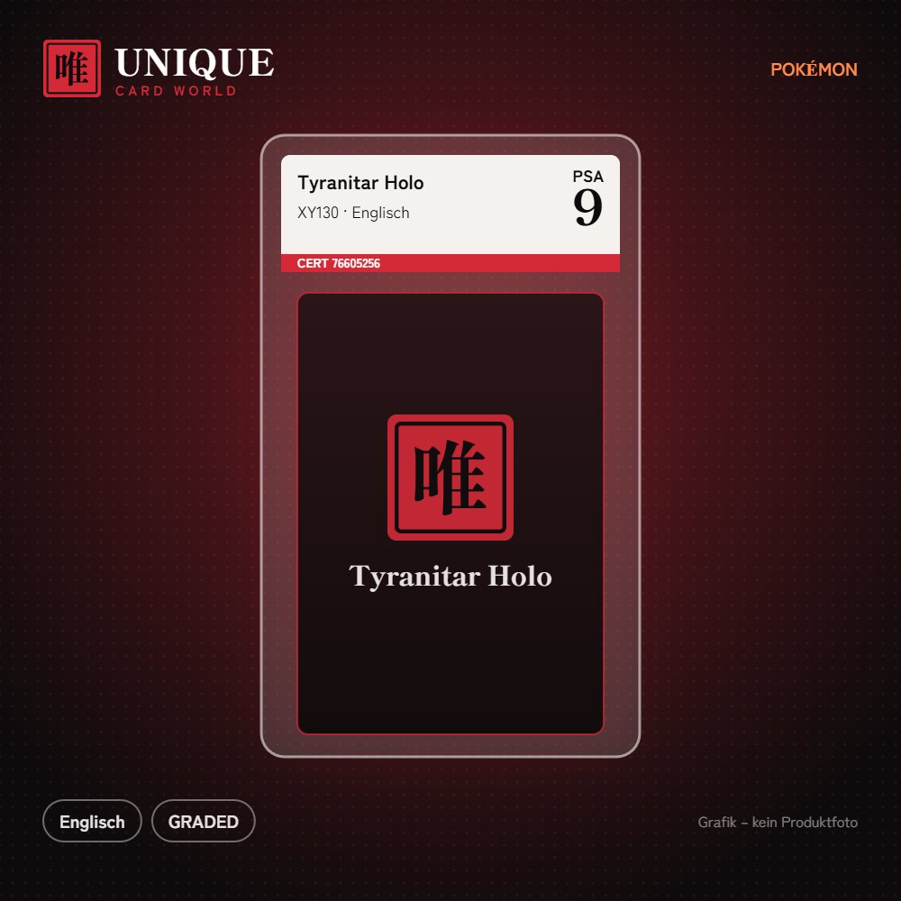 PSA 9 Tyranitar Holo XY130 – Englisch – Produktgrafik